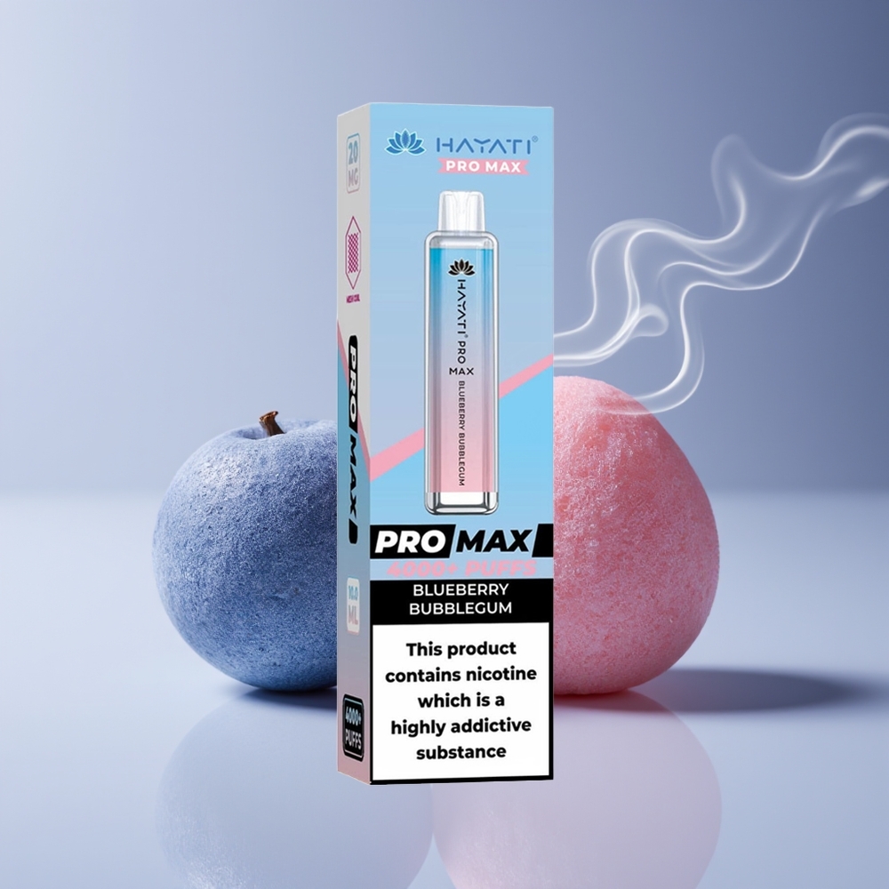 Hayati Pro Max 4000 Puffs Engros Danmark 2% Nikotin Blåbobletyggegummi