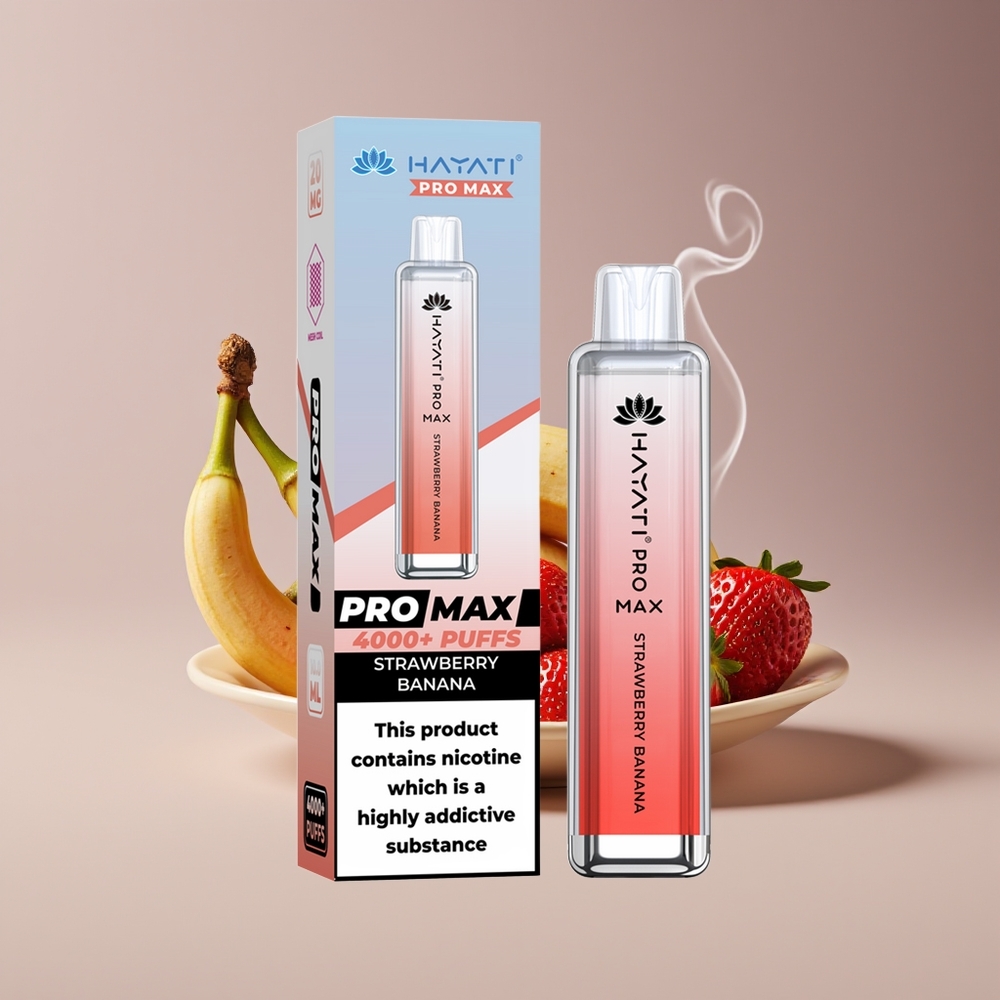 Hayati Pro Max 4000 Puffs Engros Danmark 2% Nikotin Jordbær Banan