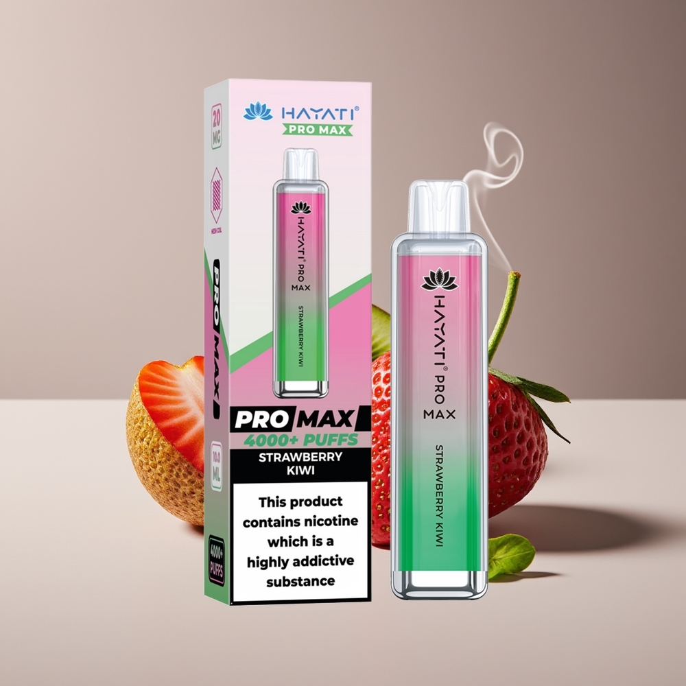 Hayati Pro Max 4000 Puffs Engros Danmark 2% Nikotin Jordbær Kiwi