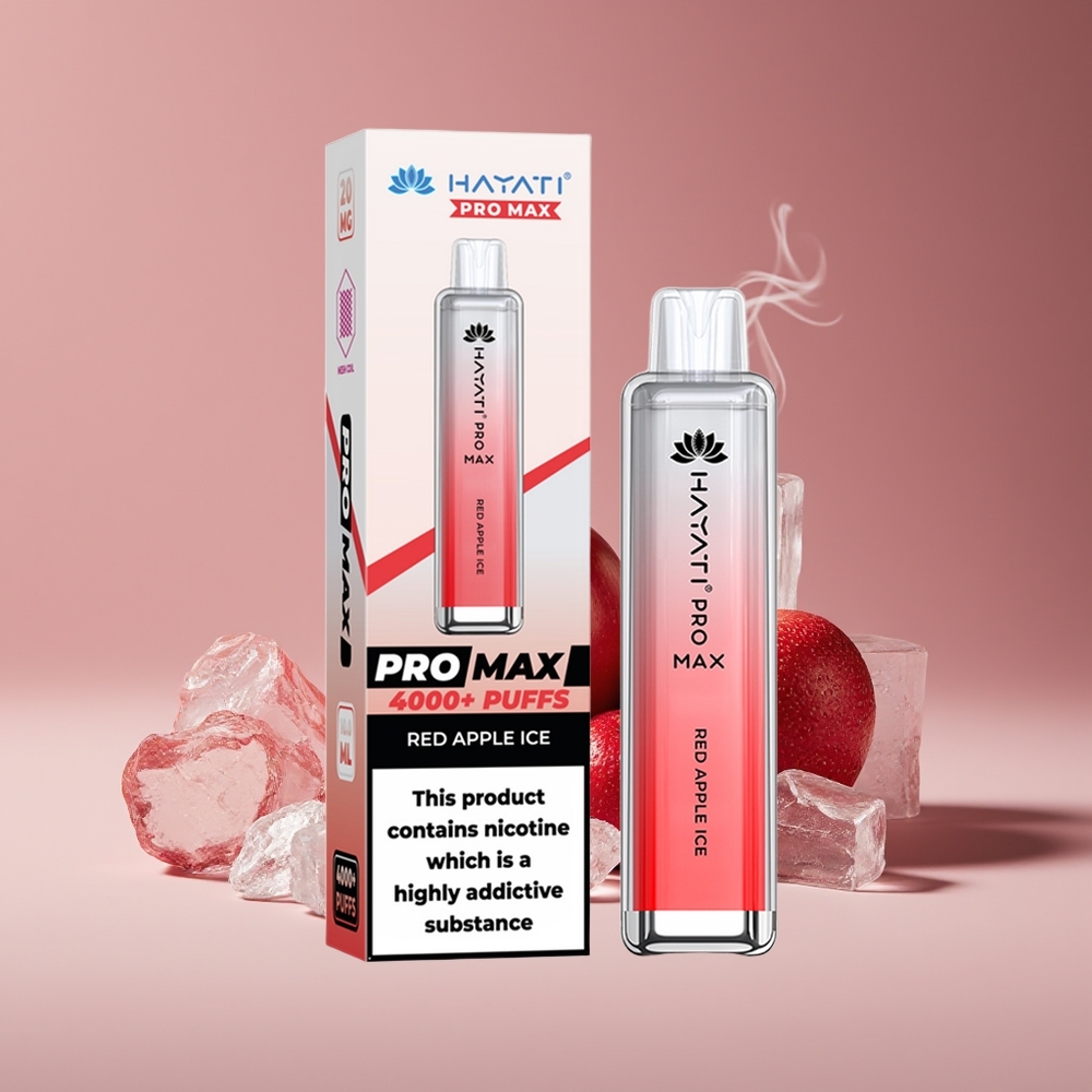 Hayati Pro Max 4000 Puffs Engros Danmark 2% Nikotin Rød Æble Is Disposable Vape