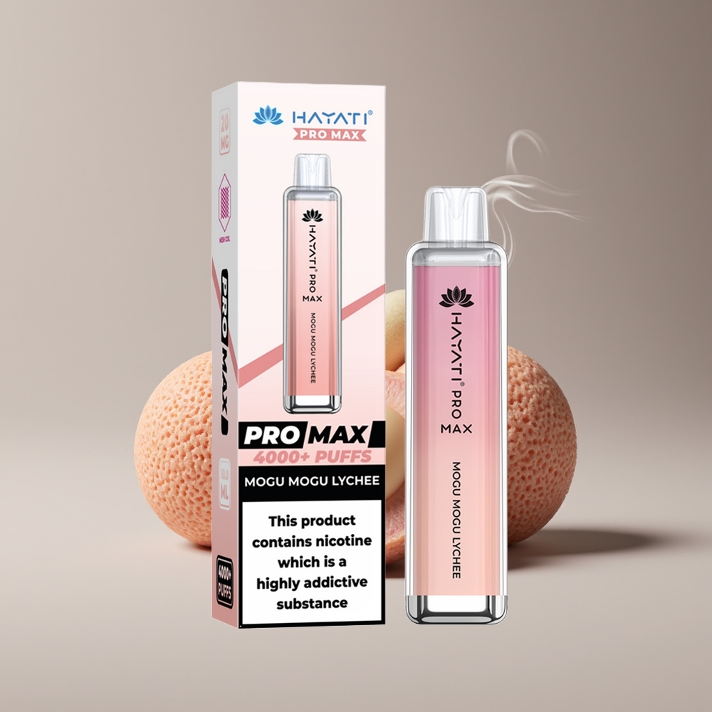 Hayati Pro Max 4000 Puffs Engros Danmark Disposable Vape Mogu Mogu Litchi 2% Nikotin