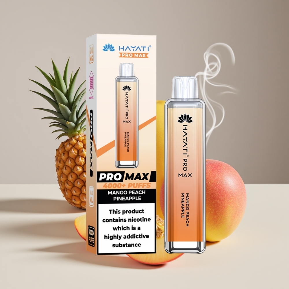 Hayati Pro Max 4000 Puffs Engros Danmark Mango Fersken Ananas 2ml TPD-Compliance