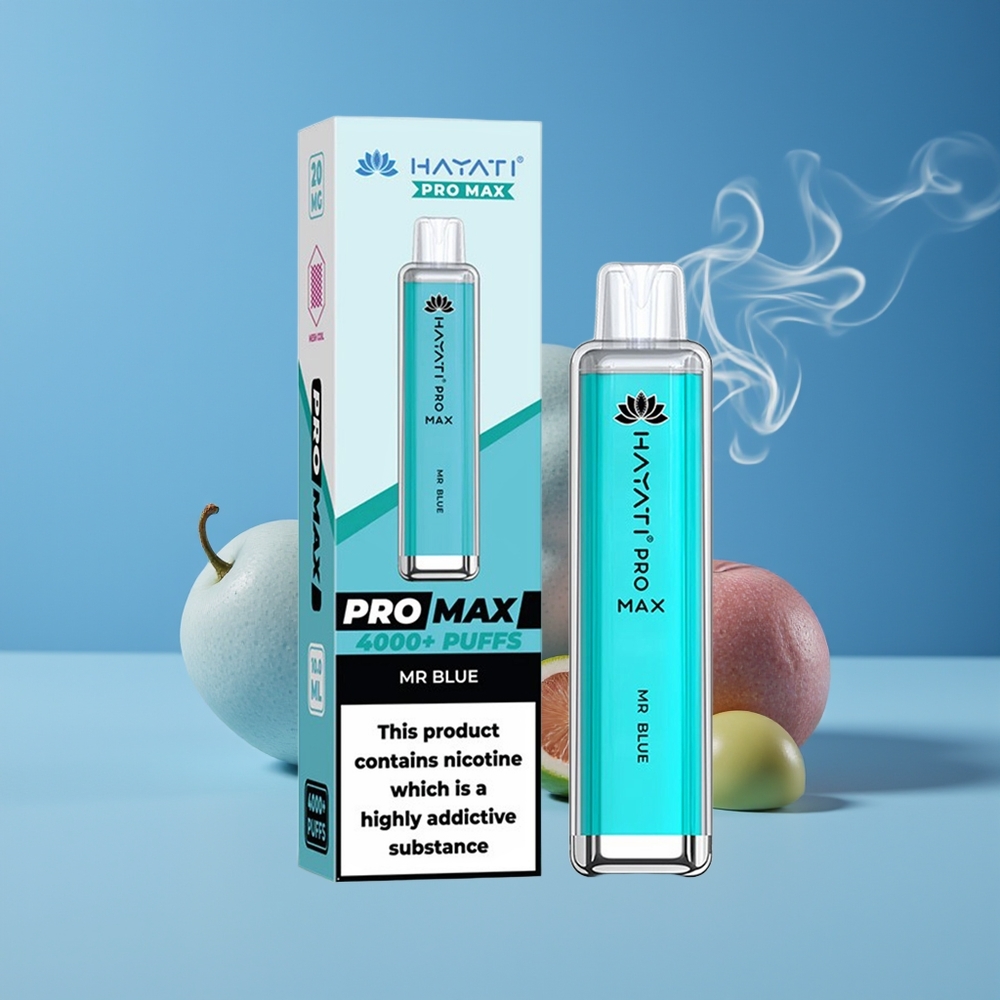 Hayati Pro Max 4000 Puffs Engros Danmark Opladningsbar Mr Blå