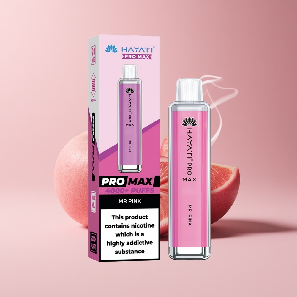Hayati Pro Max 4000 Puffs Engros Danmark Opladningsbar Mr Pink
