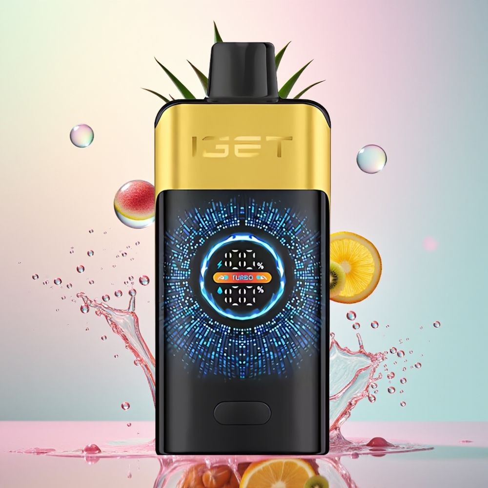 IGET ONE 12000 Puffs Engros Danmark Vape Kiwi Ananas med Stor Buet Farveskærm