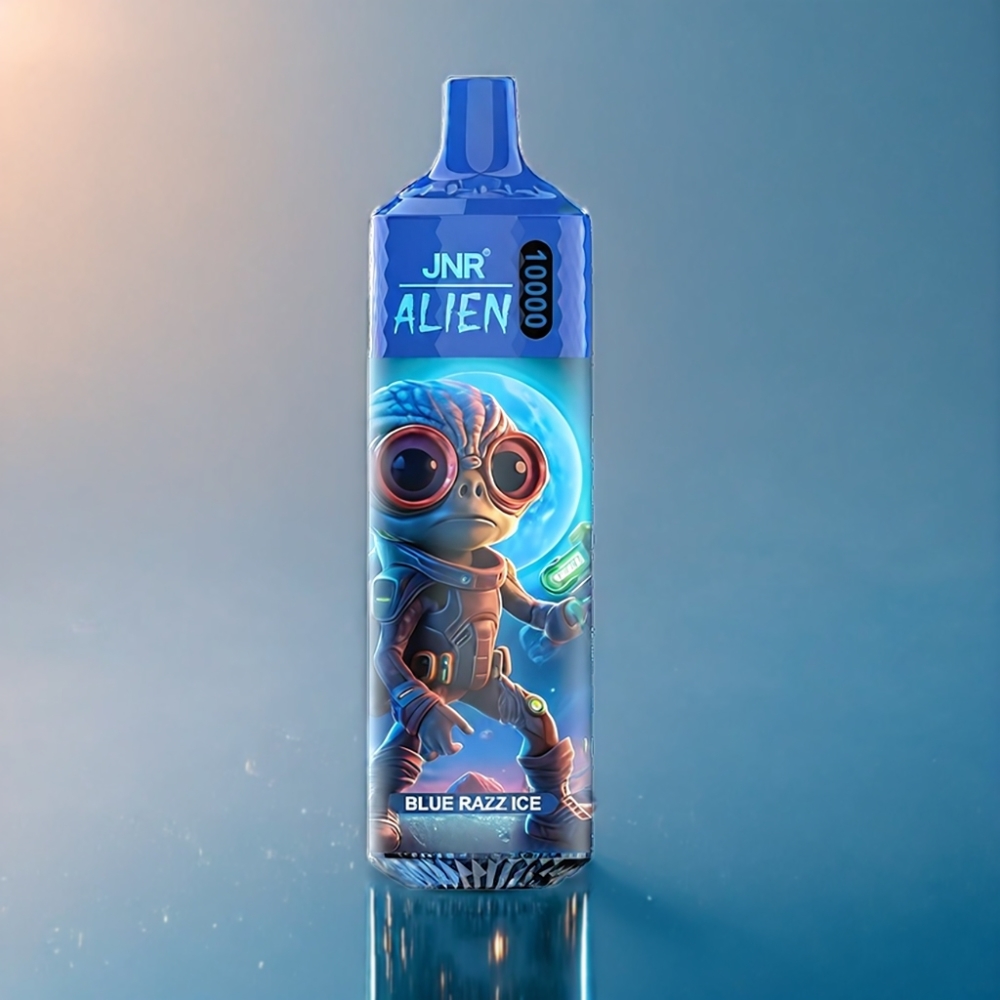 JNR Alien 10000 Puffs Blå Hindbær Is med LED Engros Danmark