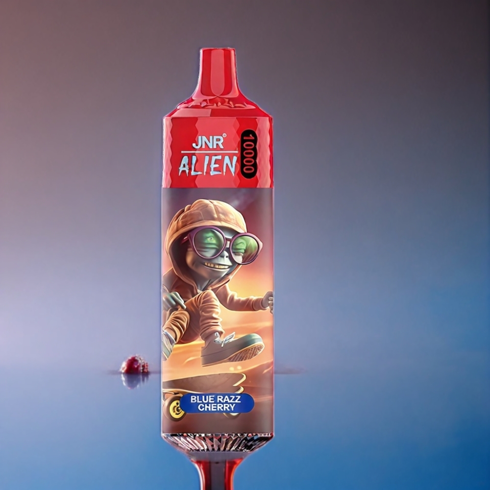 JNR Alien 10000 Puffs Blå Hindbær Kirsebær Engros Danmark Type-C Hurtigopladning