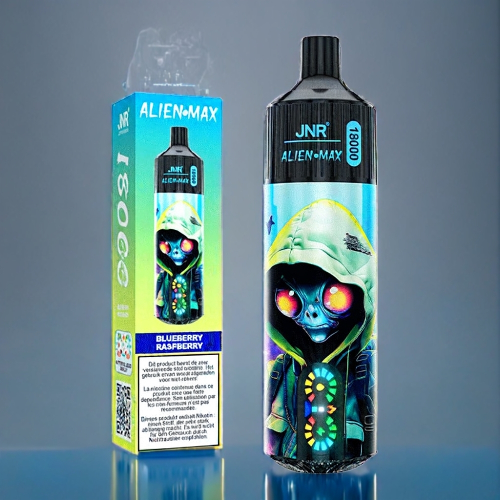 JNR Alien Max 18000 Puffs Blåbær Hindbær Dual Mesh Coil Engros Danmark