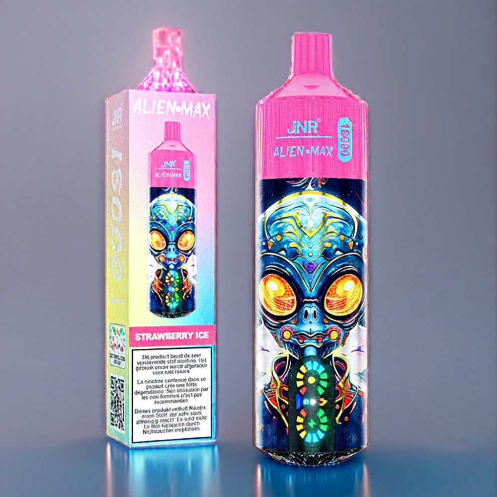 JNR Alien Max 18000 Puffs Jordbær Is med Dual Mesh Coil Engros Danmark