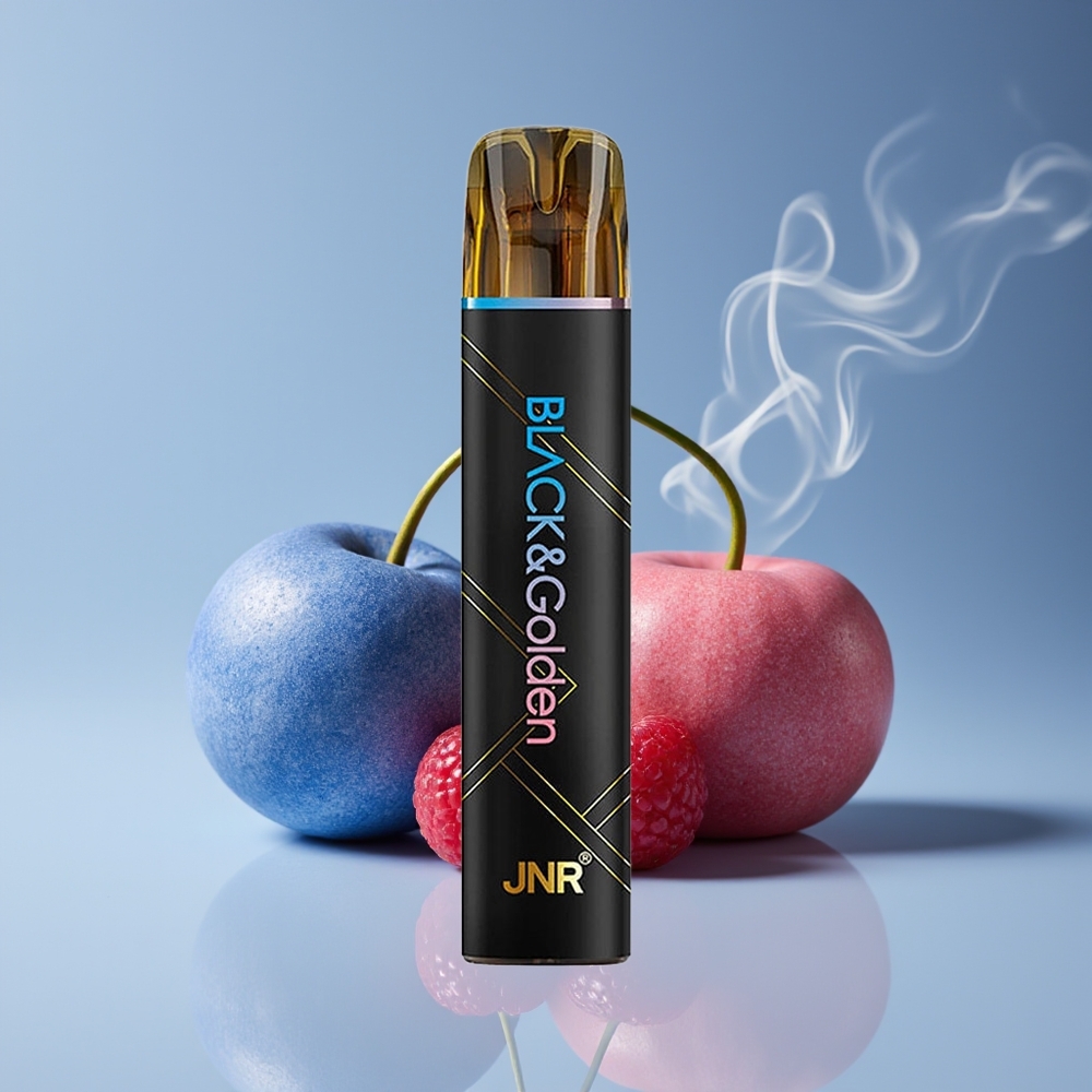 JNR Black&Golden 600+200 Puffs Engros Danmark 550mAh Blå Hindbær Kirsebær