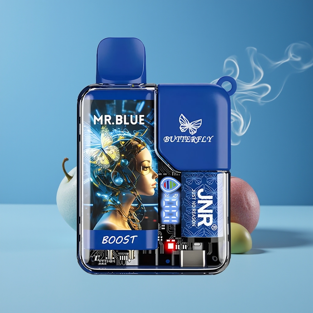 JNR Butterfly 8500 Puffs 15ml Engros Danmark Herr Blå