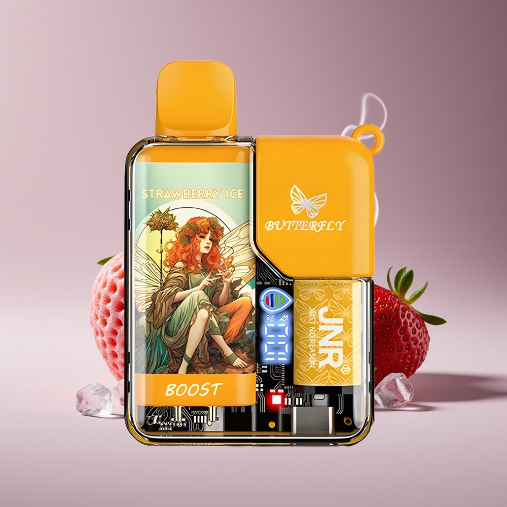JNR Butterfly 8500 Puffs Engros Danmark Digital Jordbær Is