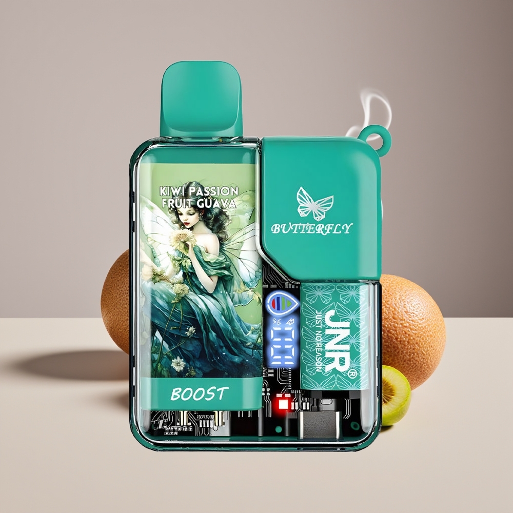 JNR Butterfly 8500 Puffs Engros Danmark Disposable Vape Kiwi Passionsfrugt Guava 1200mAh
