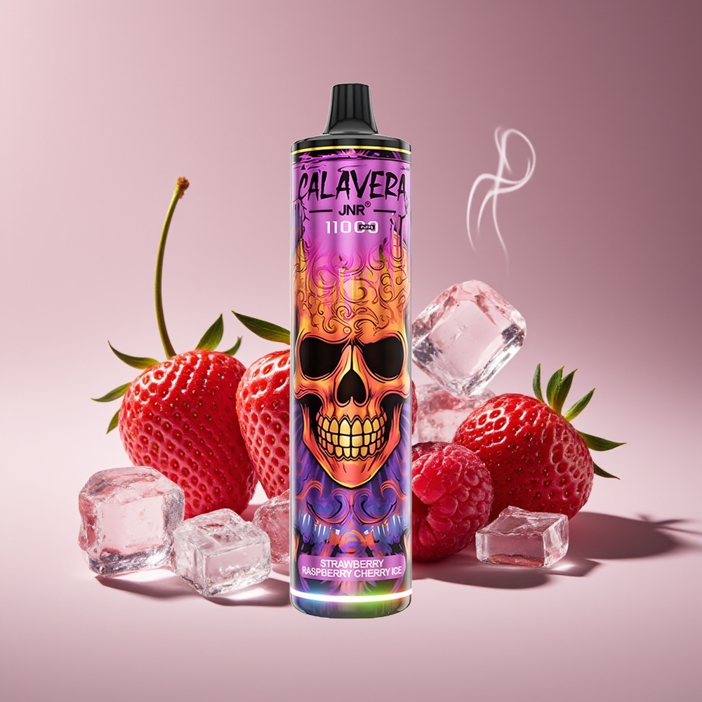 JNR Calavera 11000 Puffs Engros Danmark 21ml E-Liquid Jordbær Hindbær Kirsebær Is