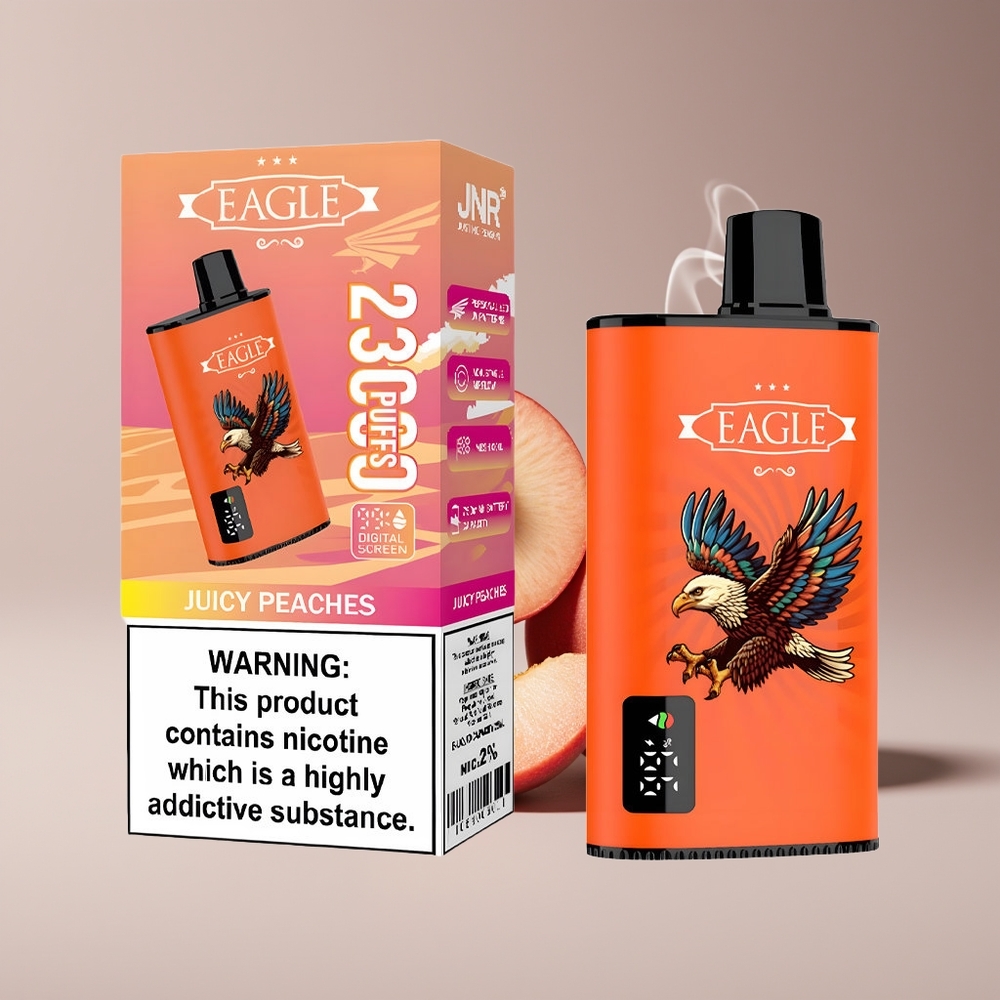 JNR EAGLE Smart 23000 Puffs Engros Danmark Bærbar E-cigaret Juicy Peaches 25ml