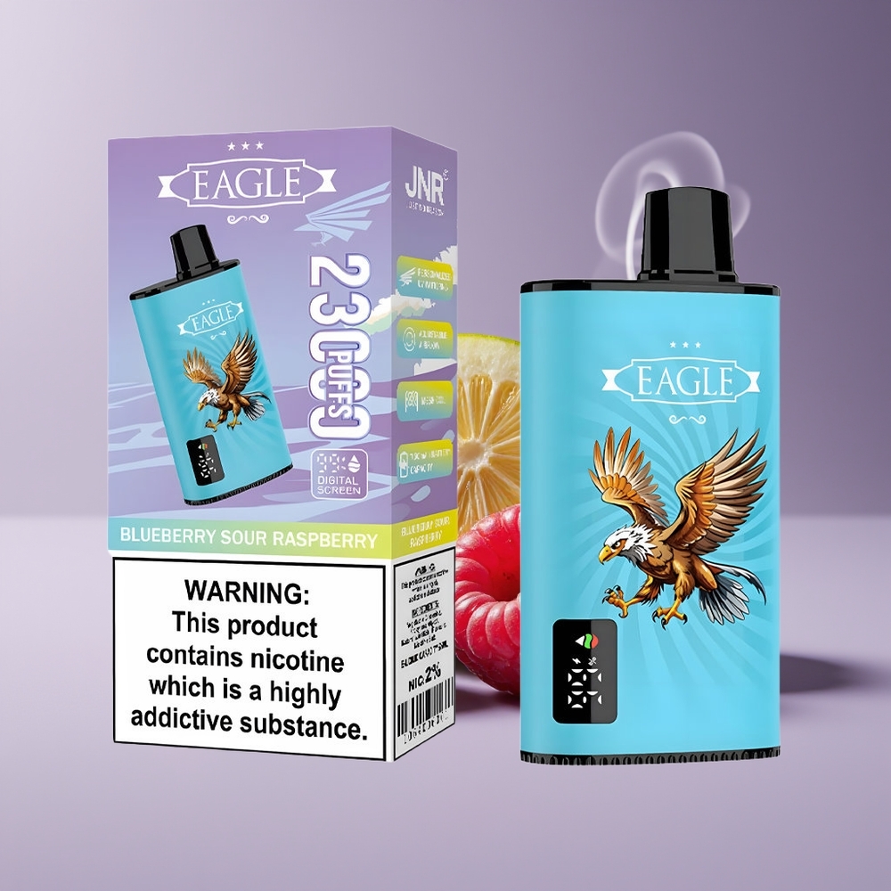 JNR EAGLE Smart 23000 Puffs Engros Danmark Disposable Vape Blåbær Sur Hindbær med Digital Skærm
