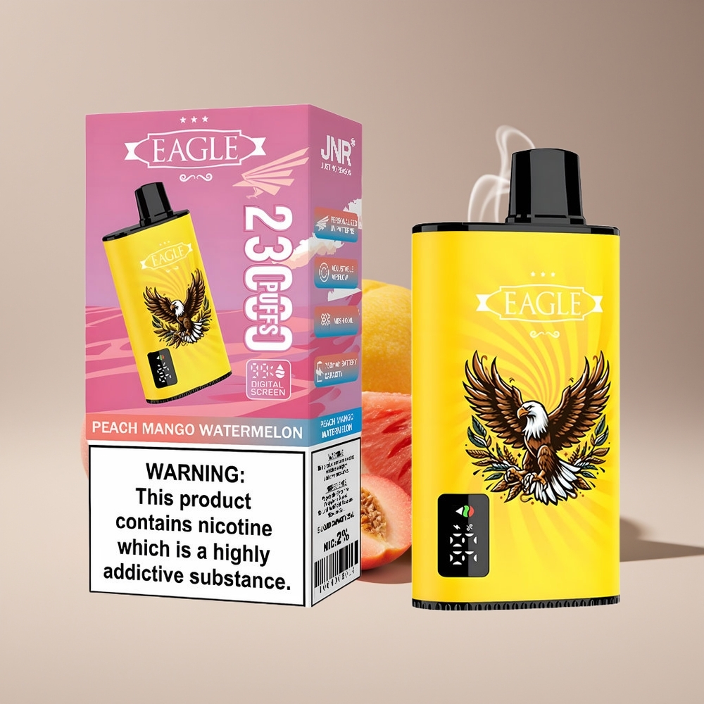 JNR EAGLE Smart 23000 Puffs Engros Danmark Disposable Vape Fersken Mango Vandmelon med Digital Skærm