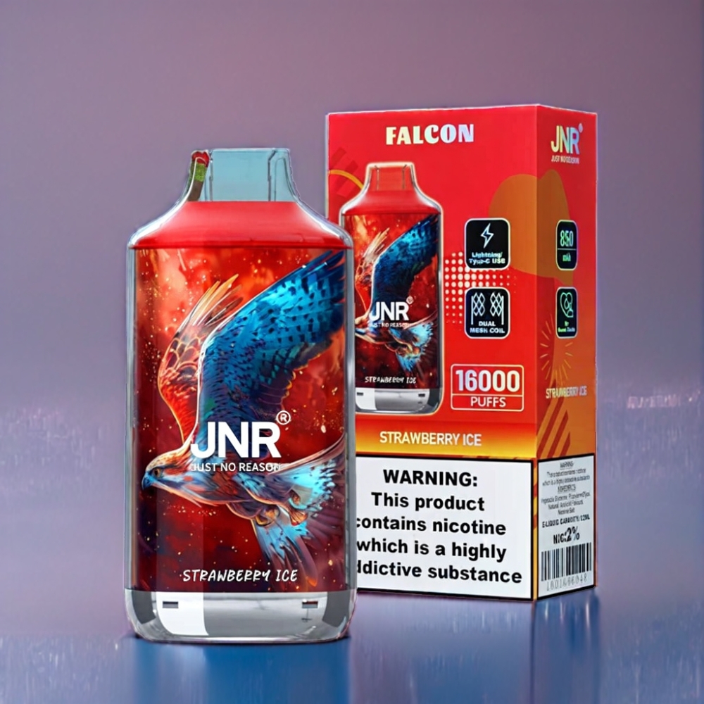 JNR Falcon 16000 Puffs Jordbær Is 22ml Engros Danmark