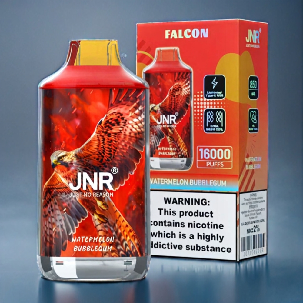 JNR Falcon 16000 Puffs Vandmelon Tyggegummi Smart LED Engros Danmark