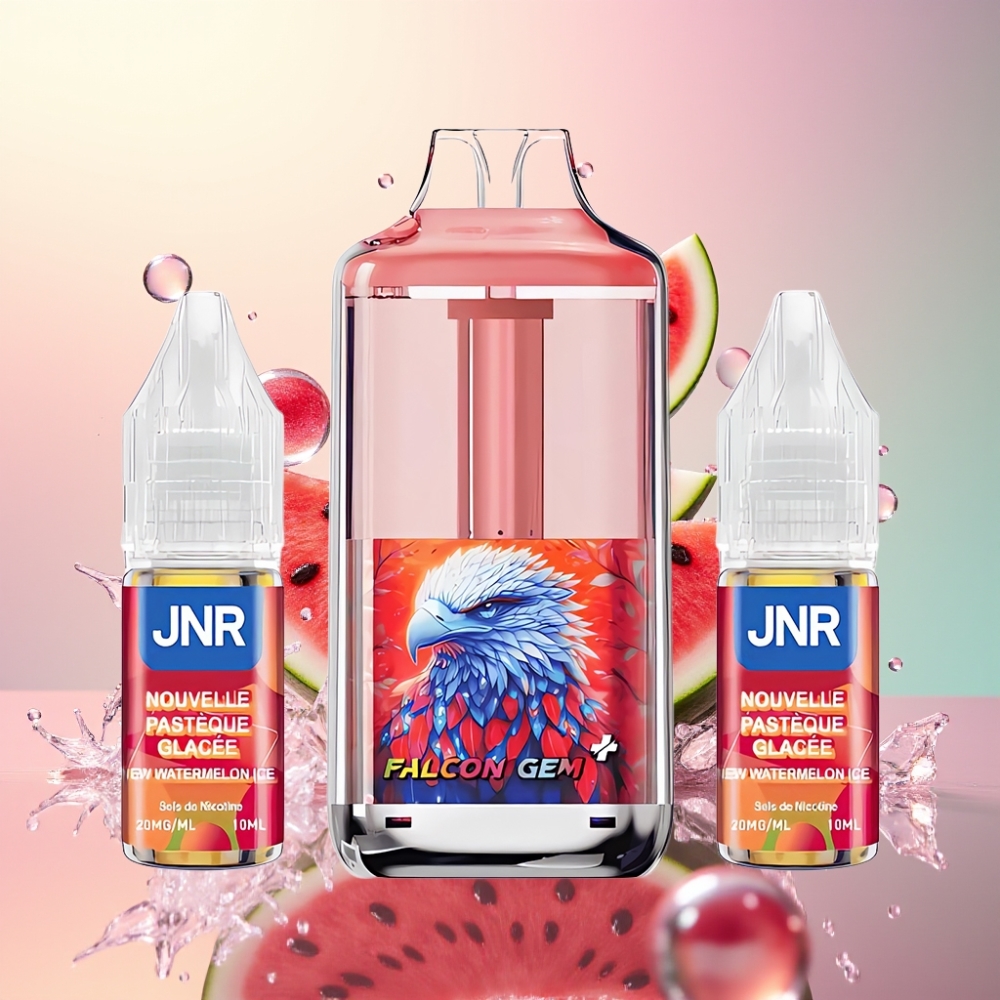 JNR Falcon GEM⁺ 30000 Puffs Synlig E-liquid Tank Vandmelon Is Engros Danmark