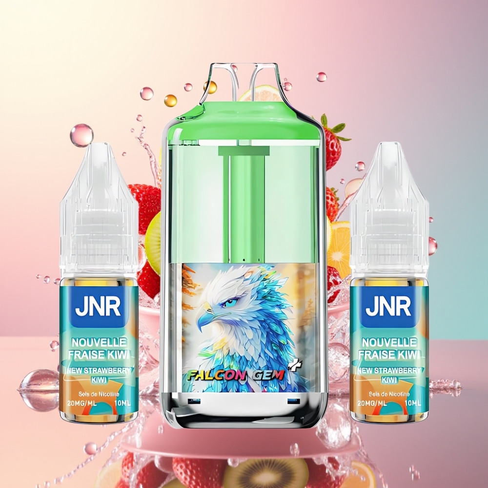 JNR Falcon GEM⁺ 30000 Puffs Synlig E-væske Tank Engros Danmark Ny Jordbær Kiwi