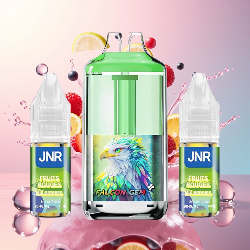 JNR Falcon GEM⁺ 30000 Puffs Synlige E-liquid Tank Engros Danmark Mix Bær