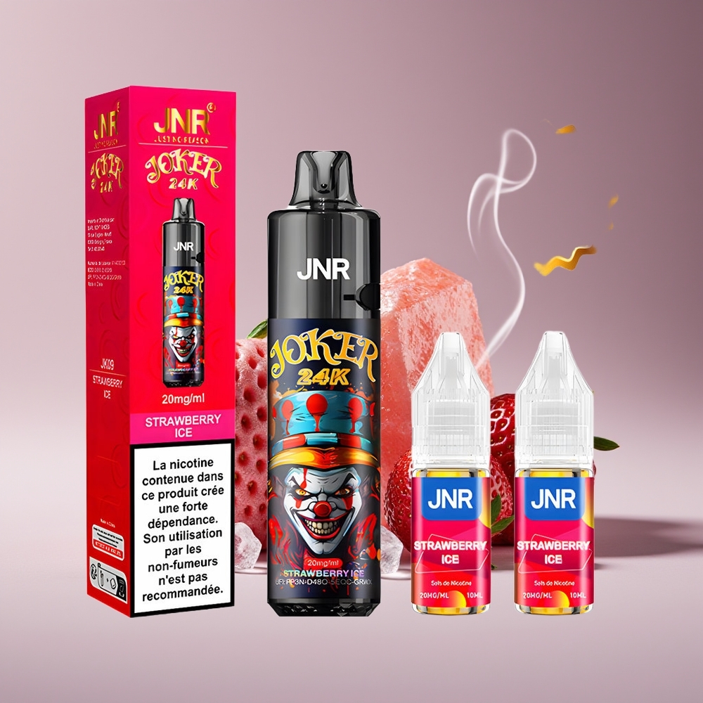 JNR Joker 24K Puffs Engros Danmark 24000 Puffs Disposable Vape Jordbær Is