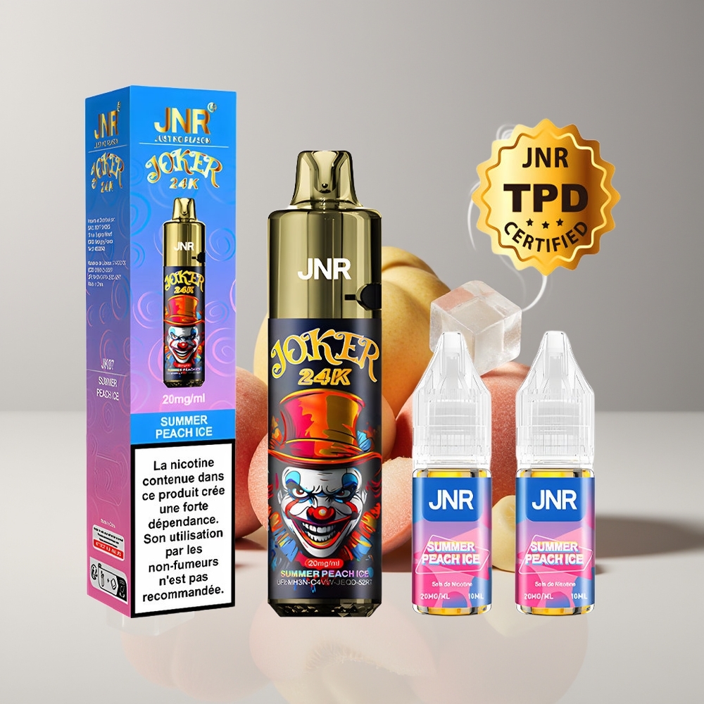 JNR Joker 24K Puffs Engros Danmark 800mAh Ombærbar Vape Sommerfersken Is