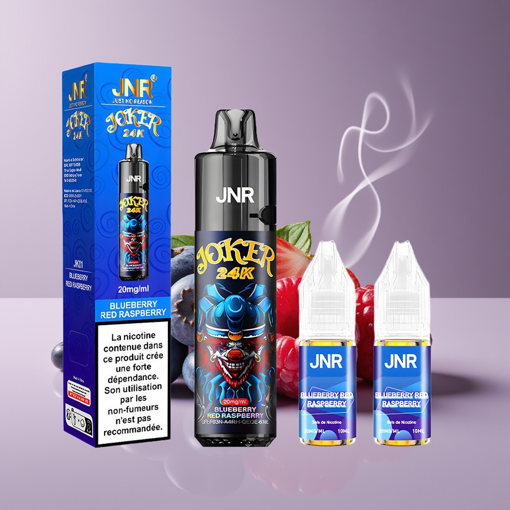 JNR Joker 24K Puffs Engros Danmark Blåbær Rød Hindbær Disposable Vape