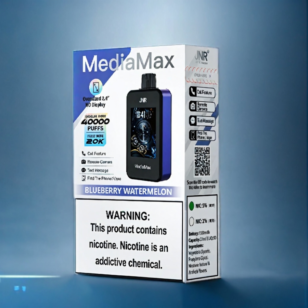 JNR MediaMax 40000 Puffs Blåbær Vandmelon 21mL Engros Danmark