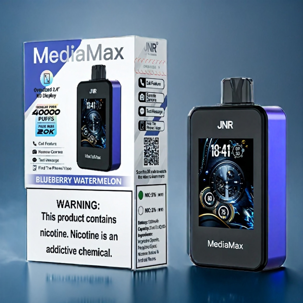 JNR MediaMax 40000 Puffs Blåbær Vandmelon 21mL Engros Danmark