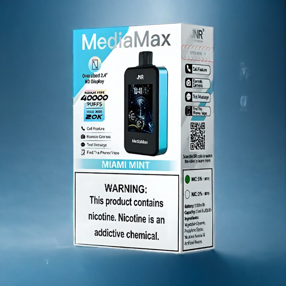 JNR MediaMax 40000 Puffs Dual Mesh Coil Miami Mynte Engros Danmark