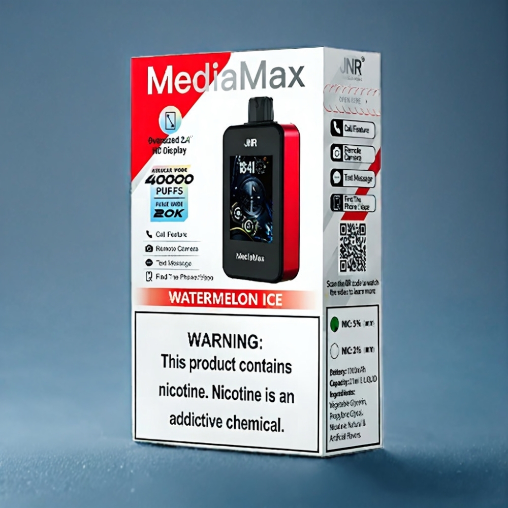 JNR MediaMax 40000 Puffs Vandmelon Is 2.4\" HD Display Engros Danmark