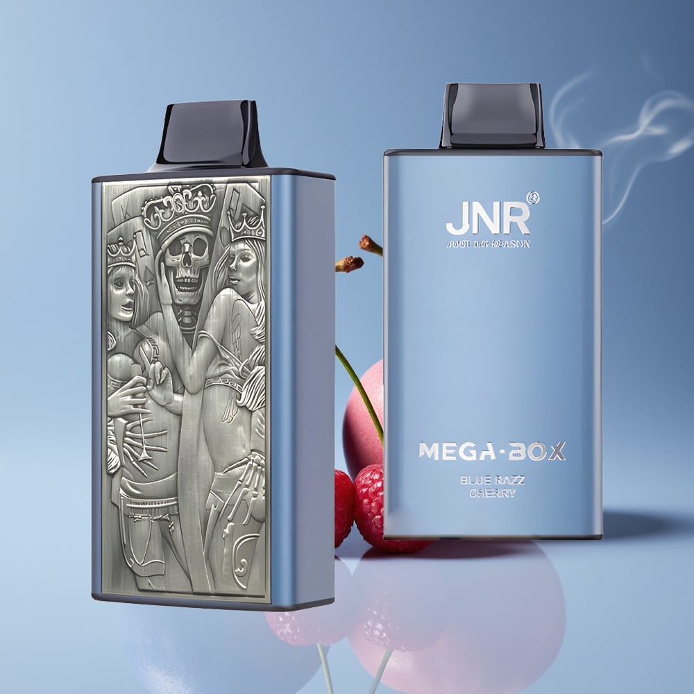 JNR Mega Box 25000 Puffs Engros Danmark 850mAh Blå Hindbær Kirsebær