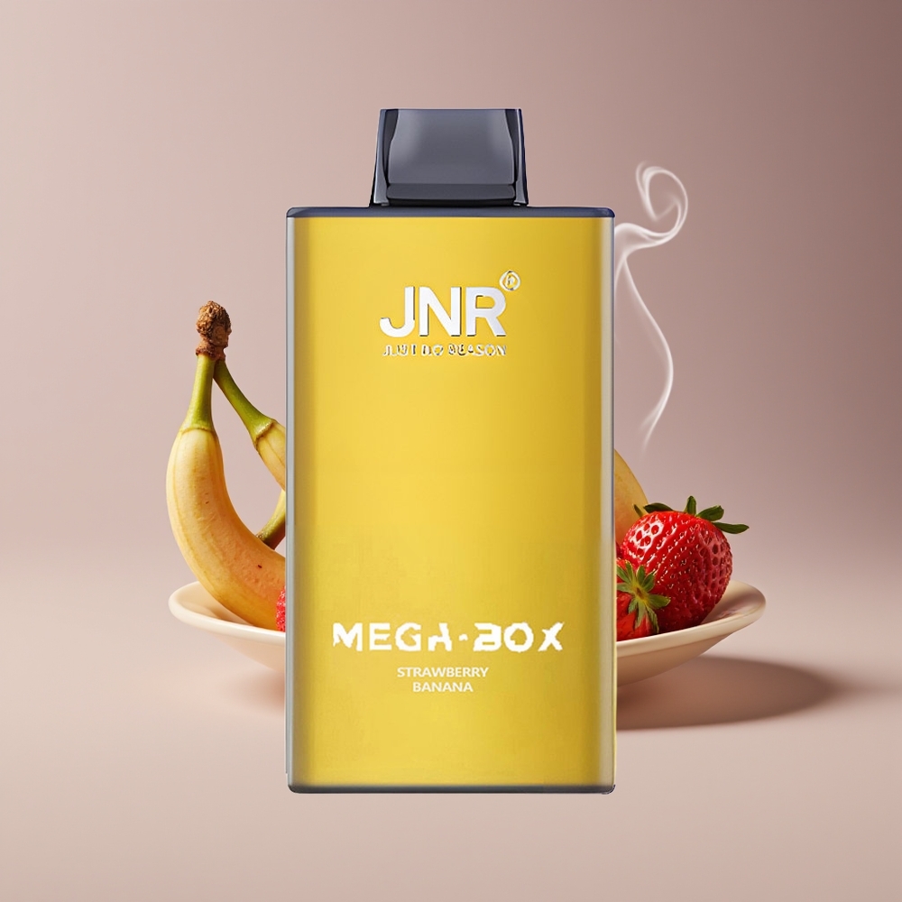 JNR Mega Box 25000 Puffs Engros Danmark Bærbar Vape Jordbær Banan Dual Mesh Coil