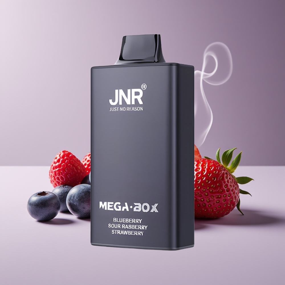 JNR Mega Box 25000 Puffs Engros Danmark Type-C Hurtigopladning Blåbær Sur Hindbær Jordbær