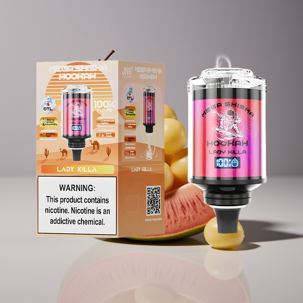 JNR Mega Shisha Hookah 100K 2200mAh Engros Danmark Lady Killa