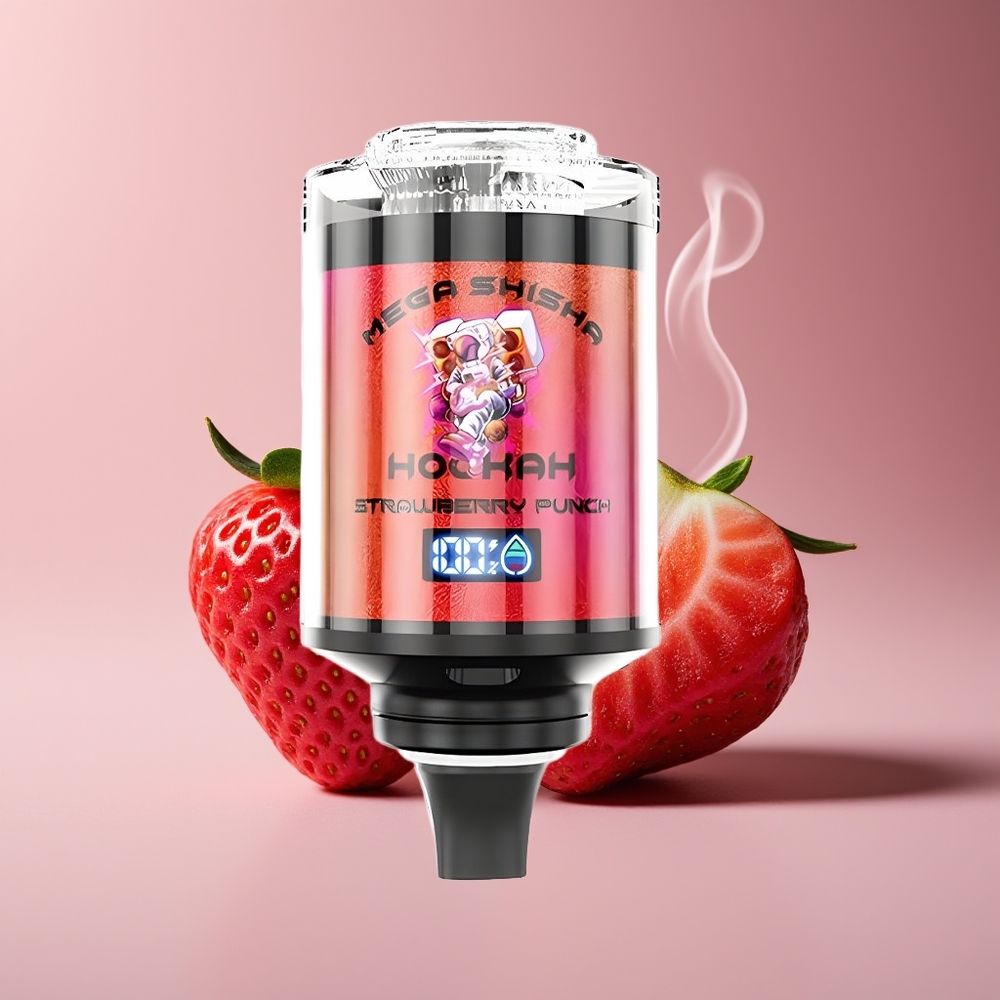 JNR Mega Shisha Hookah 100K 2200mAh Jordbær Punch Engros Danmark