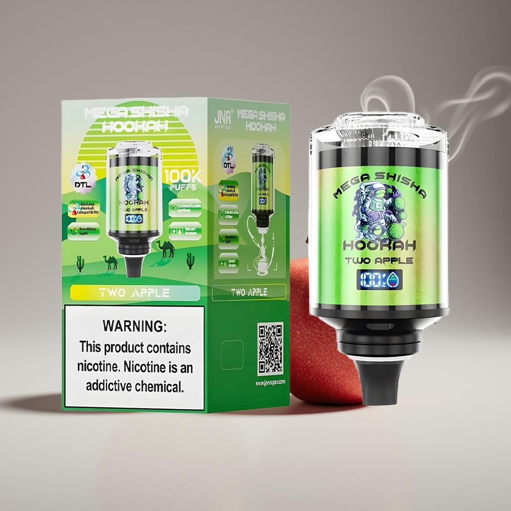 JNR Mega Shisha Hookah 100K 2 Apple 2200mAh Engros Danmark