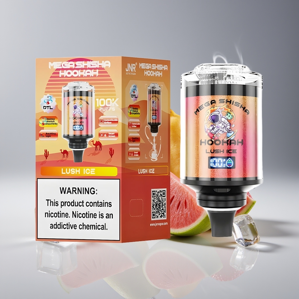 JNR Mega Shisha Hookah 100K Engros Danmark 2200mAh Desktop Lush Is