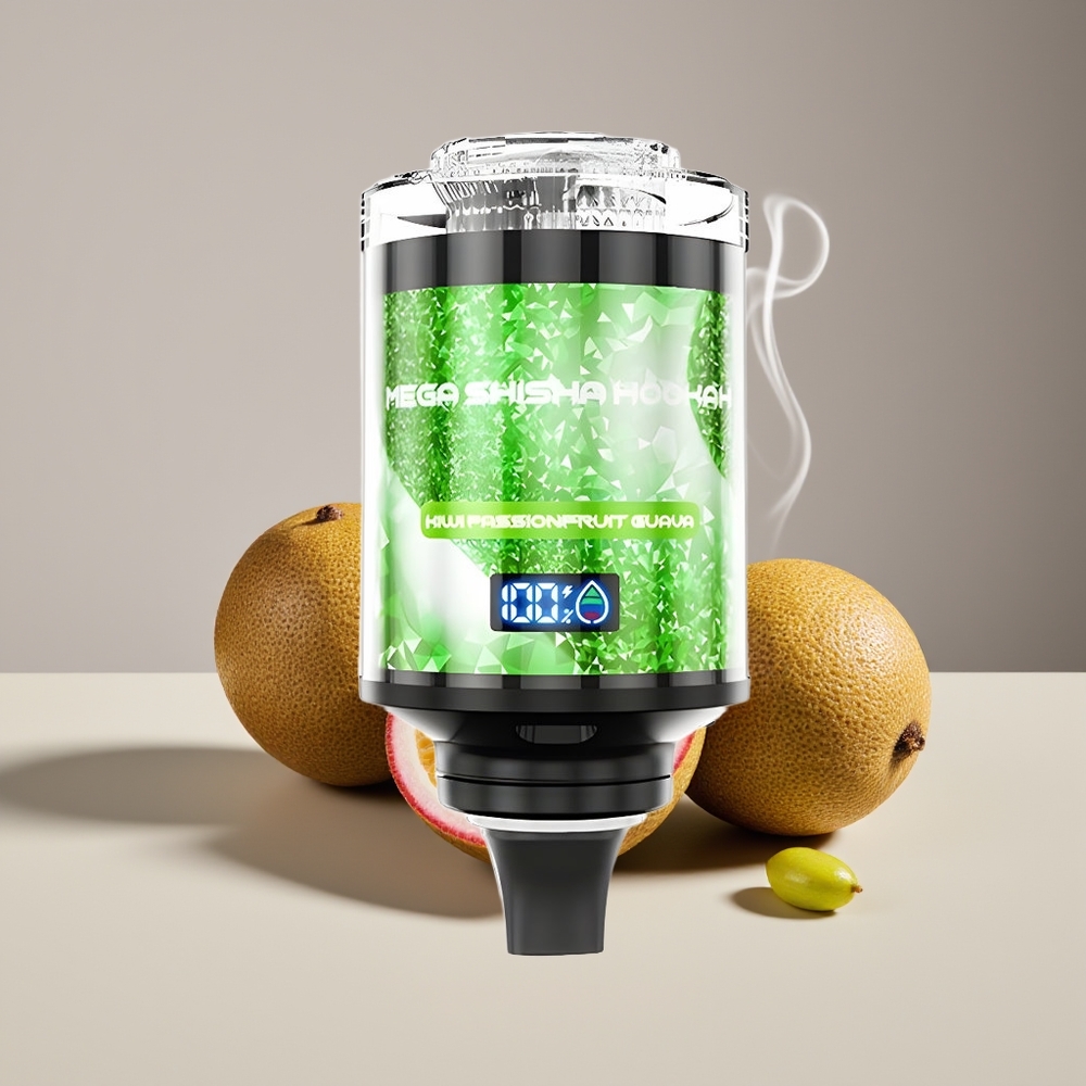 JNR Mega Shisha Hookah 100K Engros Danmark Skærm Desktop Kiwi Passionsfrugt Guava