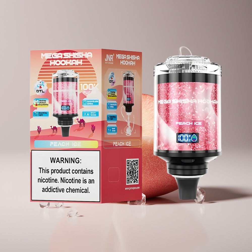 JNR Mega Shisha Hookah 100K Fersken Is Engros Danmark