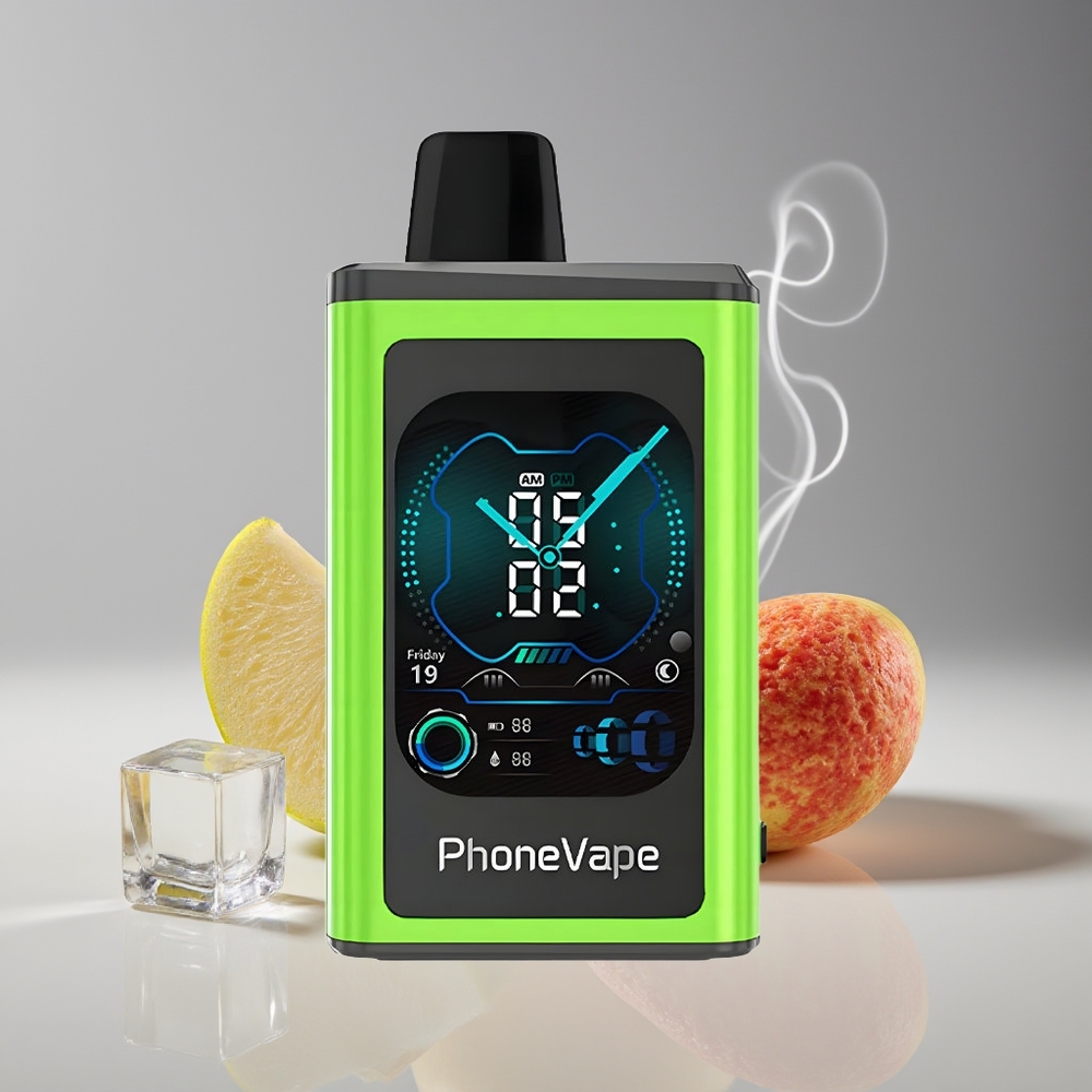 JNR PhoneVape 30000 puff Engros Danmark Disp. Vape Sur Æble Is med Turbo Mode