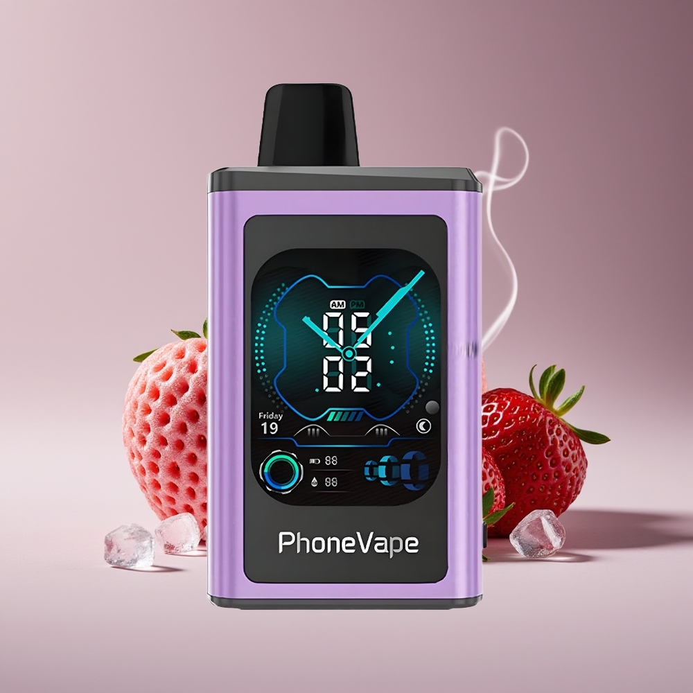 JNR PhoneVape 30000 puff Engros Danmark Disposable Vape Jordbær Is med Turbo Mode