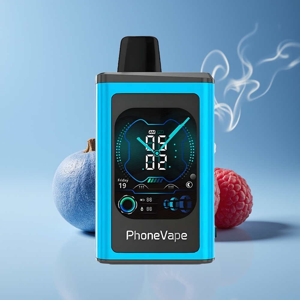 JNR PhoneVape 30000 puffs Engros Danmark Blå Hindbær Is Type-C Opladningsbar