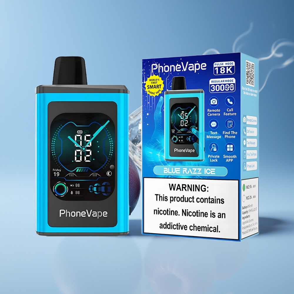 JNR PhoneVape 30000 puffs Engros Danmark Blå Hindbær Is Type-C Opladningsbar