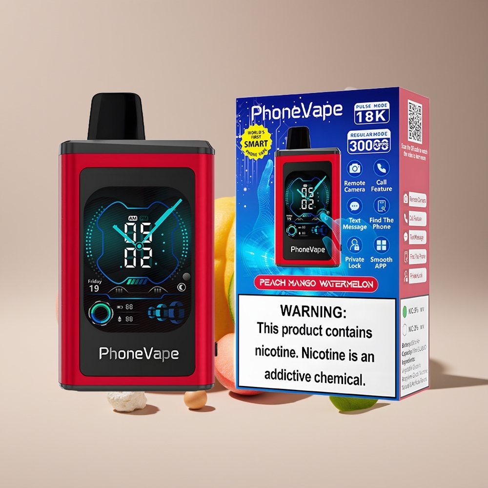 JNR PhoneVape 30000 puffs Engros Danmark Disposable Fersken Mango Vandmelon Type-C