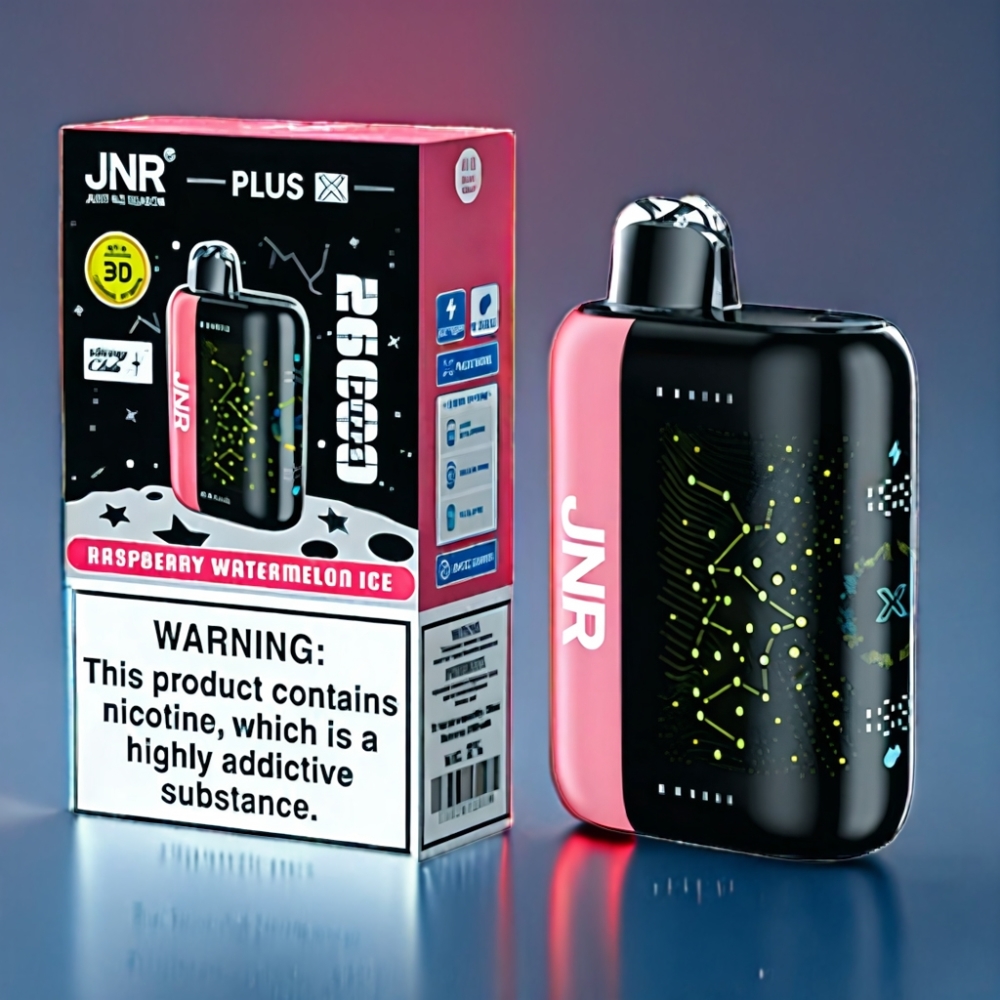 JNR Plus-X 26000 Puffs Hindbær Vandmelon Is med 3D Buet Skærm Engros Danmark