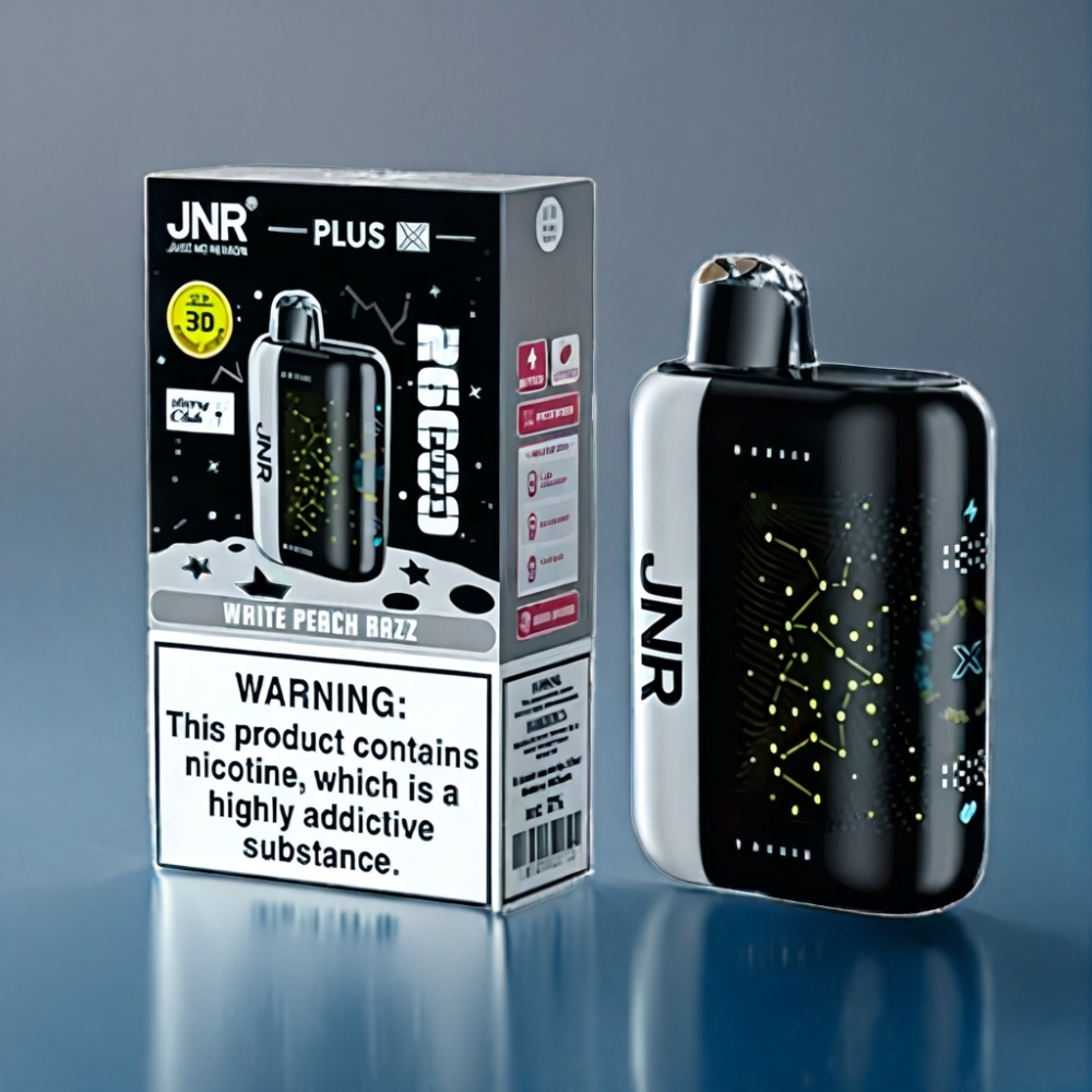 JNR Plus-X 26000 Puffs Hvid Fersken Razz 3D Kurvet Skærm Engros Danmark