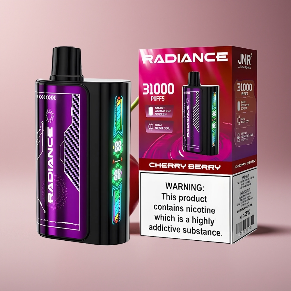 JNR Radiance 31000 Puffs 28ml Engros Danmark Kirsebær Bær